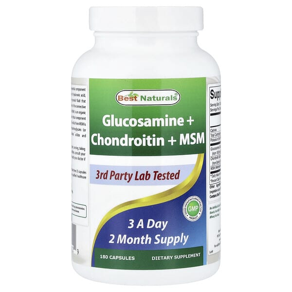 Best Naturals, Glucosamine + Chondroitin + MSM, 180 Capsules