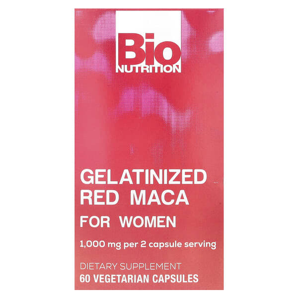 Bio Nutrition, Gelatinized Red Maca For Women, 60 Vegetarian Capsules (500 mg per Capsule)