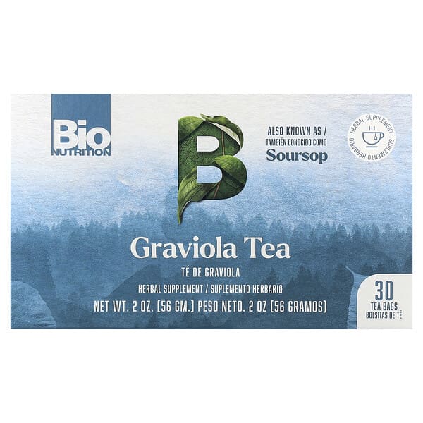 Bio Nutrition, Graviola Tea, Caffeine Free, 30 Tea Bags, 2 oz (56 g)
