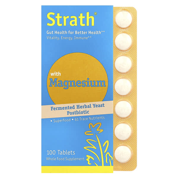 Bio-Strath, Fermented Herbal Yeast Postbiotic, With Magnesium , 100 Tablets