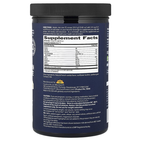 Alternative view of Biochem, 100% Whey Protein Isolate Powder, Natural, 12.3 oz (350 g)