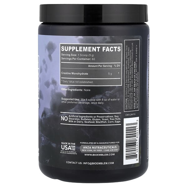 BioEmblem, Creatine Monohydrate, Unflavored, 10.6 oz (300 g) 2 BioEmblem, Creatine Monohydrate, Unflavored, 10.6 oz (300 g) - Ảnh 2