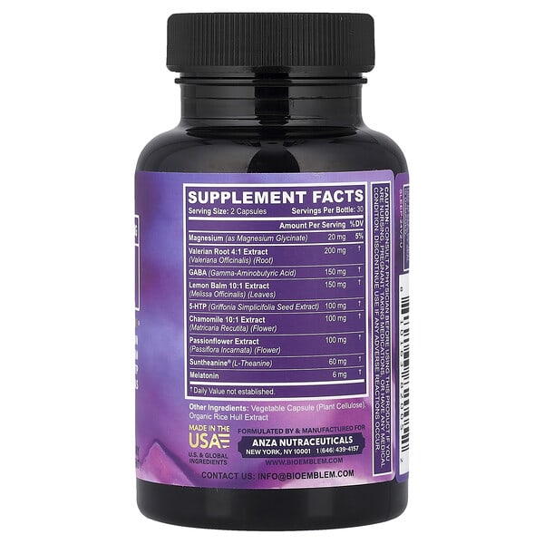 Alternative view of BioEmblem, Sleep, 60 Veggie Caps