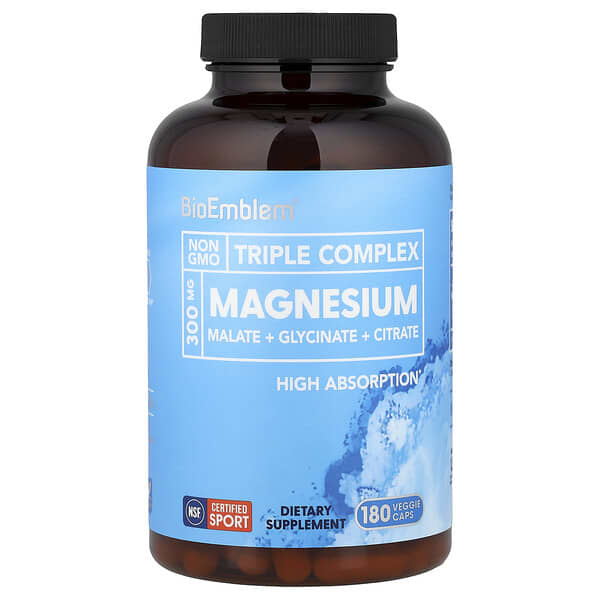 BioEmblem, Triple Complex Magnesium, 180 Veggie Caps (150 mg per Capsule)