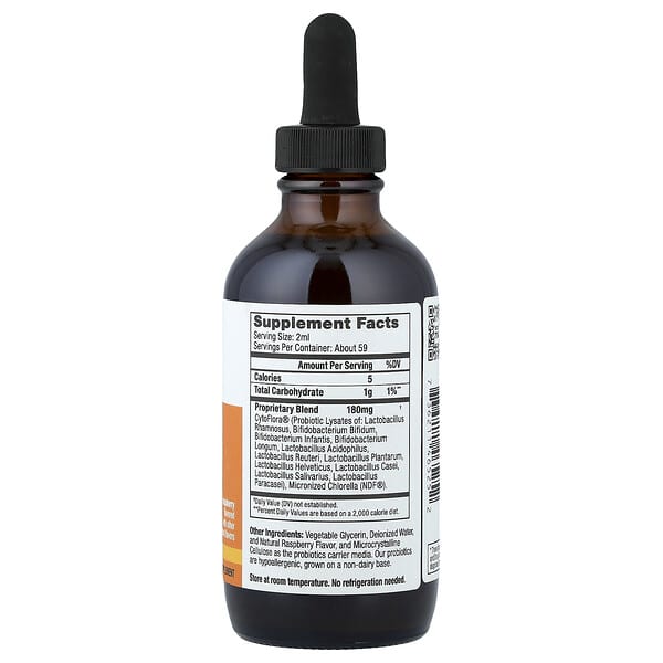 Alternative view of Bioray, Kids, NDF® Tummy, 11-Strain Probiotic Blend, Raspberry, 4 fl oz (118 ml)