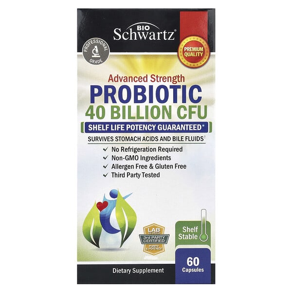 BioSchwartz, Advanced Strength Probiotic, 60 Capsules