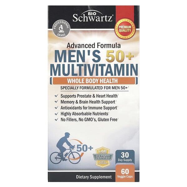 BioSchwartz, Men's 50+ Multivitamin, 60 Veggie Caps