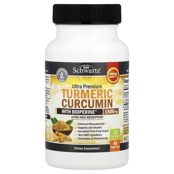 BioSchwartz, Ultra Premium Turmeric Curcumin With BioPerine®, 45 Veggie Caps