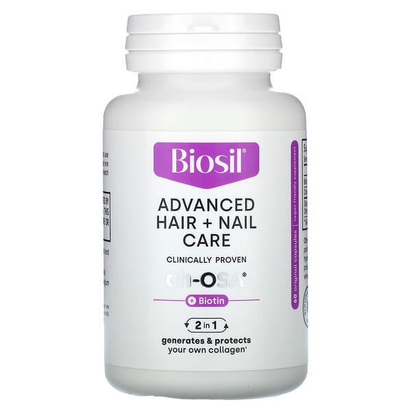 Alternative view of Biosil, Advanced Hair + Nail Care + Biotin, 60 Original Capsules
