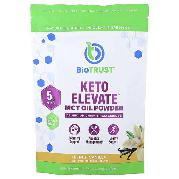 BioTRUST, Keto Elevate™, MCT Oil Powder, French Vanilla, 6.3 oz (181 g)
