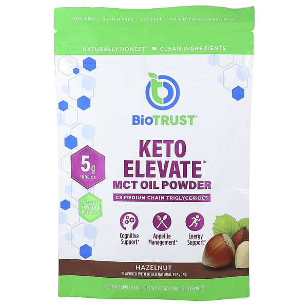 BioTRUST, Keto Elevate™, MCT Oil Powder, Hazelnut, 6.7 oz (190 g)