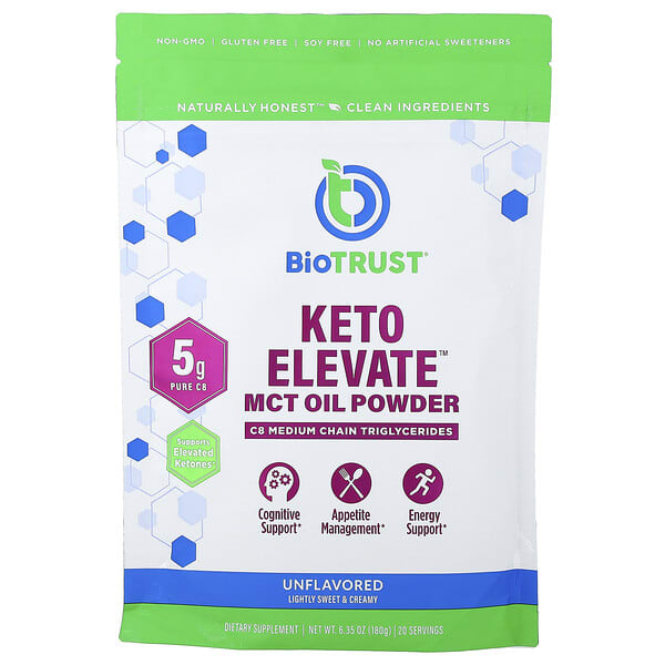 BioTRUST, Keto Elevate™, MCT Oil Powder, Unflavored, 6.35 oz (180 g)