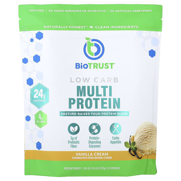 BioTRUST, Low Carb, Multi Protein, Vanilla Cream, 1.16 lb (529 g)