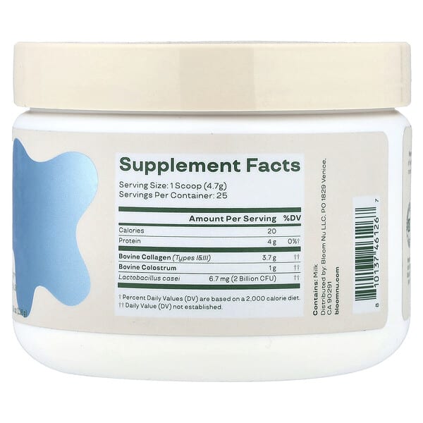 Alternative view of Bloom, Colostrum & Collagen Peptides, Unflavored, 4.16 oz (118 g)