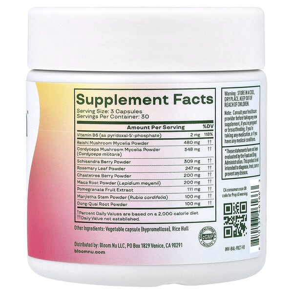 Alternative view of Bloom, Hormone Health, Balance, 90 Capsules