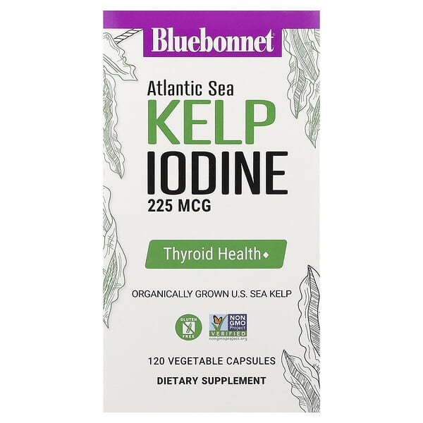 Bluebonnet Nutrition, Atlantic Sea Kelp Iodine, 225 mcg, 120 Vegetable Capsules