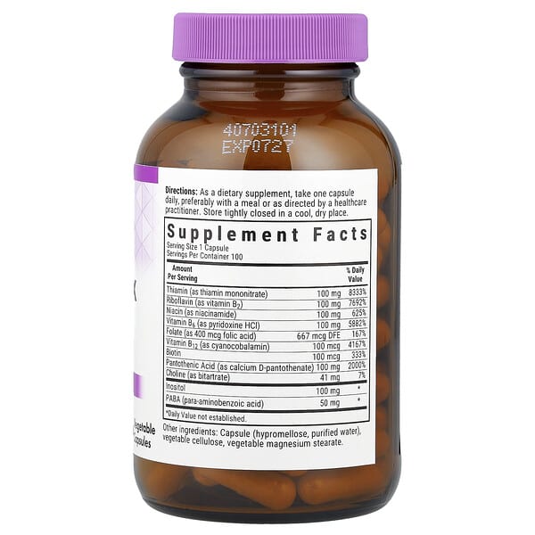 Alternative view of Bluebonnet Nutrition, B-Complex 100, 100 Vegetable Capsules
