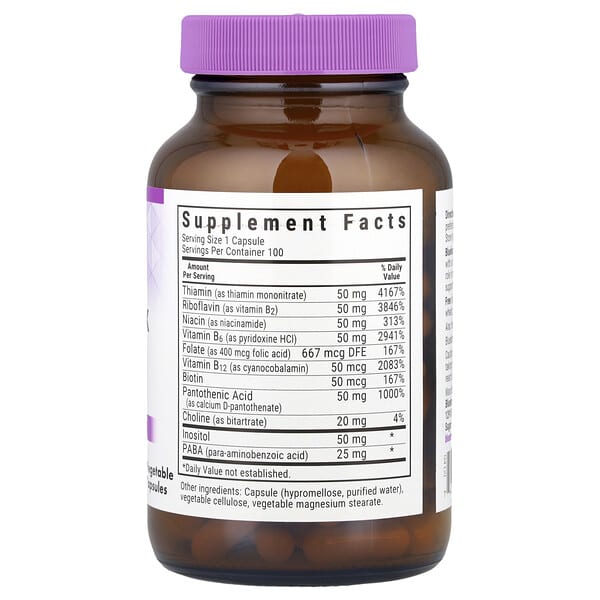 Alternative view of Bluebonnet Nutrition, B-Complex 50, 100 Vegetable Capsules