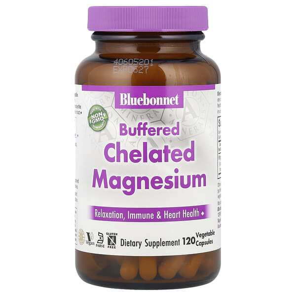 Bluebonnet Nutrition, Buffered Chelated Magnesium, 120 Vegetable Capsules (200 mg per Capsule)