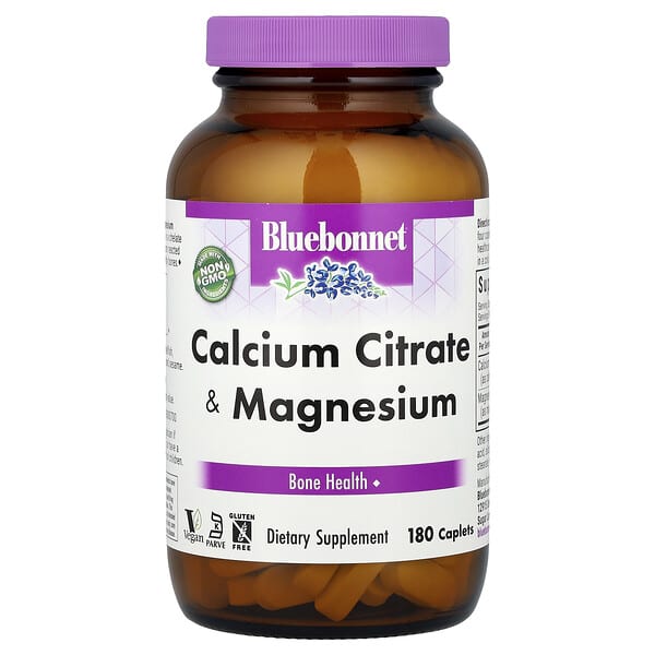 Bluebonnet Nutrition, Calcium Citrate & Magnesium, 180 Caplets