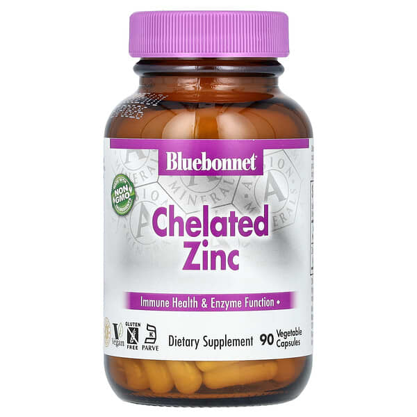 Bluebonnet Nutrition, Chelated Zinc, 90 Vegetable Capsules (30 mg per Capsule)