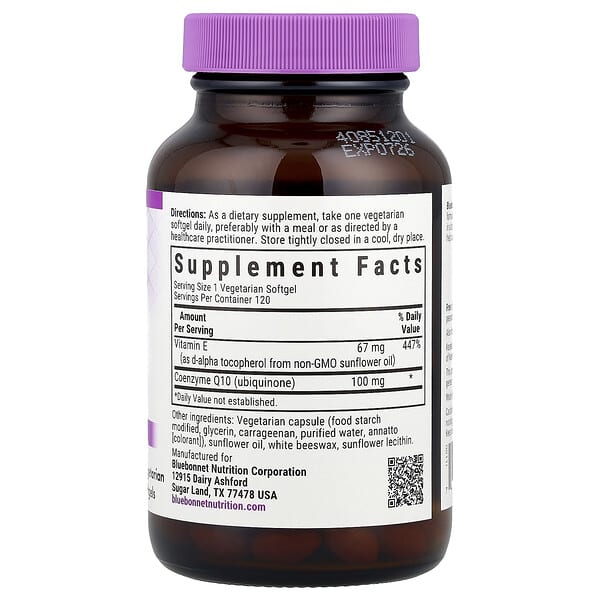 Alternative view of Bluebonnet Nutrition, CoQ10, 120 Vegetarian Softgels