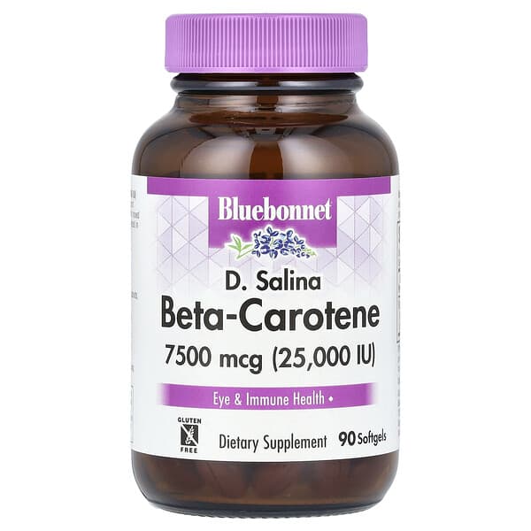 Bluebonnet Nutrition, D. Salina,  Beta-Carotene, 7,500 mcg (25,000 IU), 90 Softgels