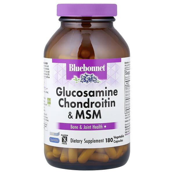 Bluebonnet Nutrition, Glucosamine Chondroitin & MSM, 180 Vegetable Capsules