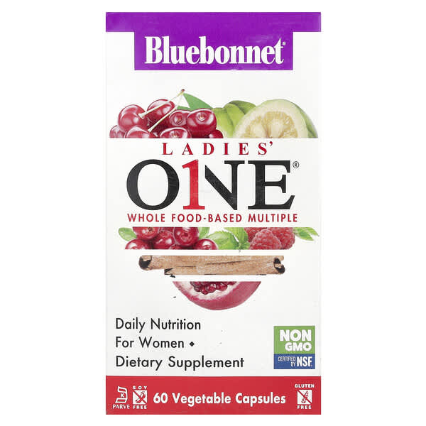 Bluebonnet Nutrition, Ladies' ONE®, Whole Food-Based Multiple, 60 Vegetables Capsules