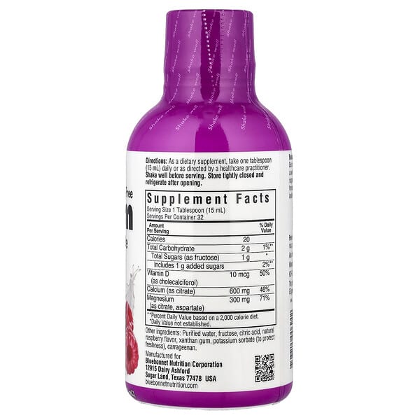 Alternative view of Bluebonnet Nutrition, Liquid Calcium, Magnesium Citrate & Vitamin D3, Raspberry, 16 fl oz (473 ml)
