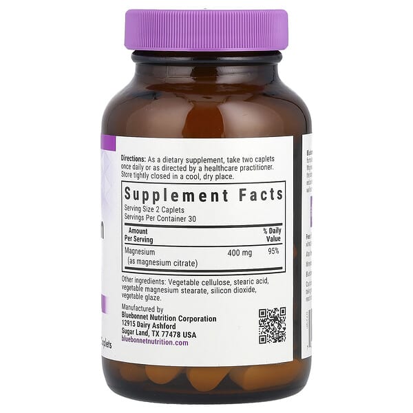 Alternative view of Bluebonnet Nutrition, Magnesium Citrate, 60 Caplets (200 mg per Caplet)