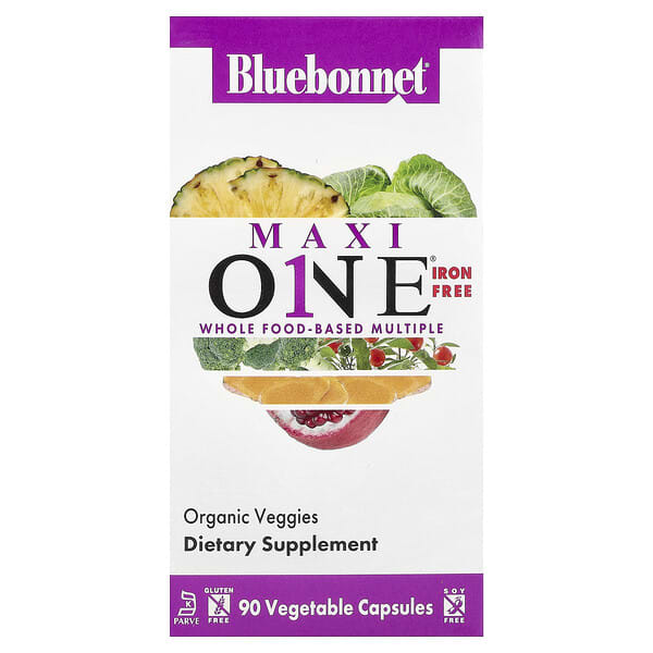 Bluebonnet Nutrition, MaxiONE®, Iron Free, 90 Vegetable Capsules
