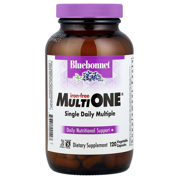 Bluebonnet Nutrition, MultiONE®, Single Daily Multiple, Iron-Free, 120 Vegetable Capsules 2 Bluebonnet Nutrition, MultiONE®, Single Daily Multiple, Iron-Free, 120 Vegetable Capsules