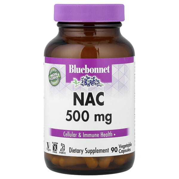 Bluebonnet Nutrition, NAC, 500 mg, 90 Vegetable Capsules