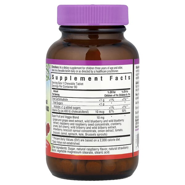 Alternative view of Bluebonnet Nutrition, Rainforest Animalz®, Vitamin D3, Mixed Berry, 90 Chewables