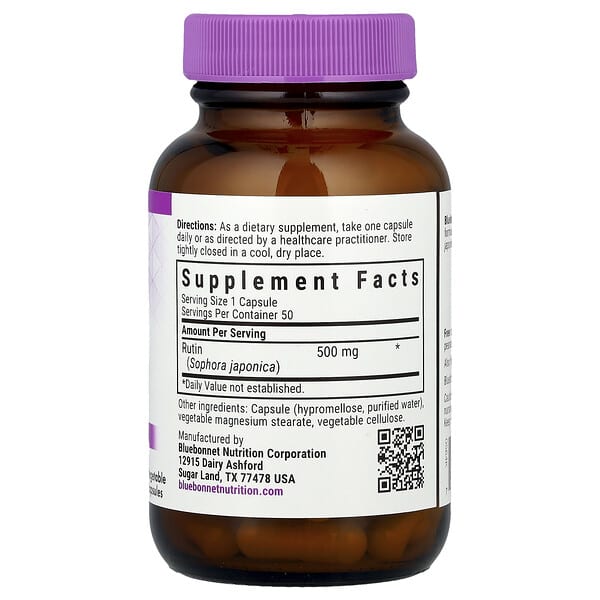 Alternative view of Bluebonnet Nutrition, Rutin, 500 mg, 50 Vegetable Capsules
