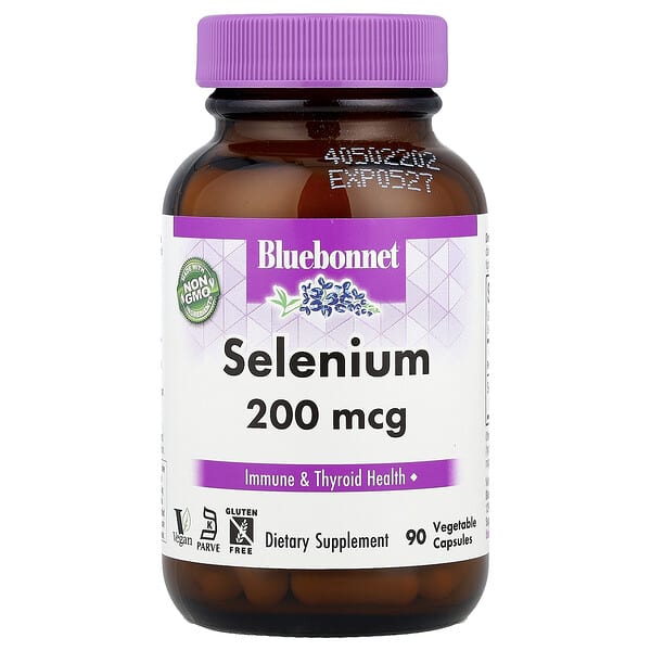 Bluebonnet Nutrition, Selenium, 200 mcg, 90 Vegetable Capsules