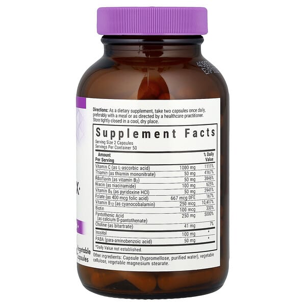 Alternative view of Bluebonnet Nutrition, Stress B-Complex, 100 Vegetable Capsules