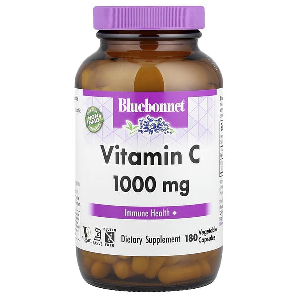 Bluebonnet Nutrition, Vitamin C, 1,000 mg, 180 Vegetable Capsules