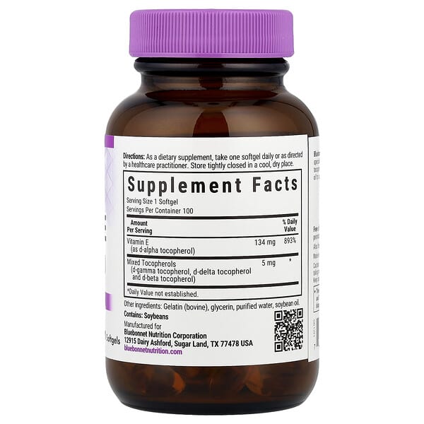 Alternative view of Bluebonnet Nutrition, Vitamin E, 100 Softgels