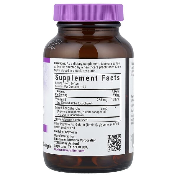 Alternative view of Bluebonnet Nutrition, Vitamin E, 268 mg (400 IU), 100 Softgels