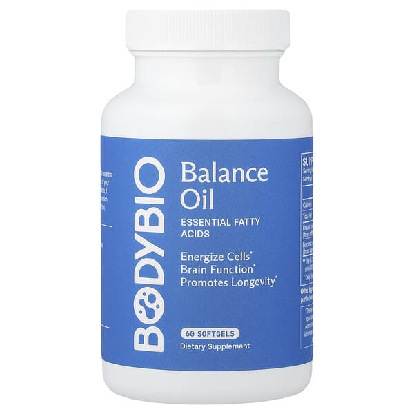 BodyBio, Balance Oil, Essential Fatty Acids, 60 Softgels