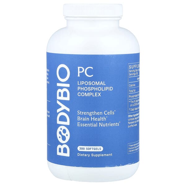 BodyBio, PC, Liposomal Phospholipid Complex, 300 Softgels (650 mg per Softgel)