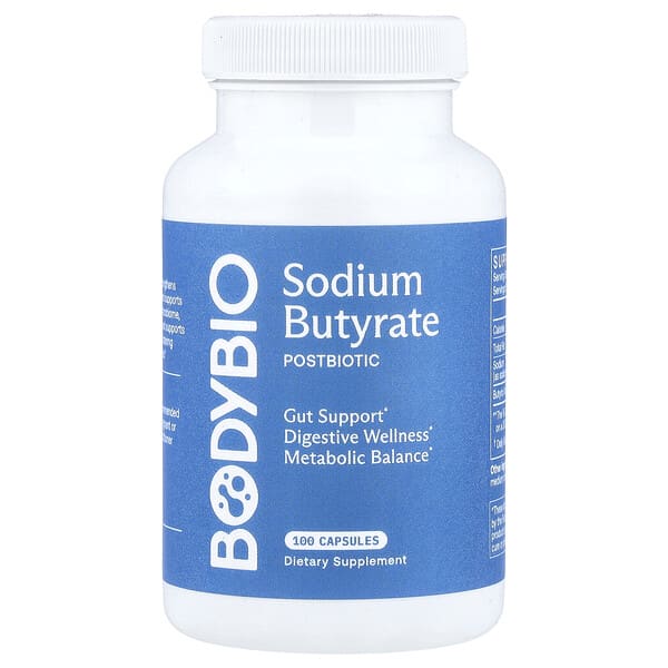 BodyBio, Sodium Butyrate, 100 Capsules