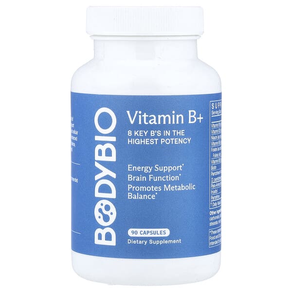 BodyBio, Vitamin B+, 90 Capsules