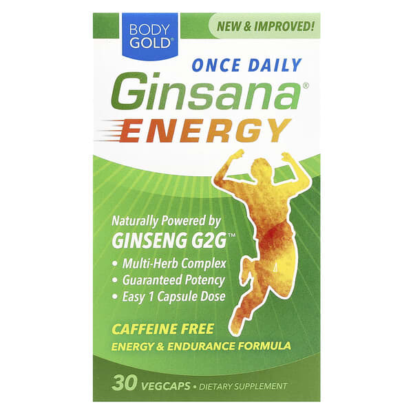 BodyGold, Ginsana® Energy, Caffeine Free, 30 VegCaps 1 BodyGold, Ginsana® Energy, Caffeine Free, 30 VegCaps
