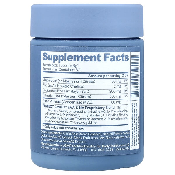 Alternative view of BodyHealth, Perfect Amino™ Electrolytes, Lemon Lime, 6.35 oz (180 g)