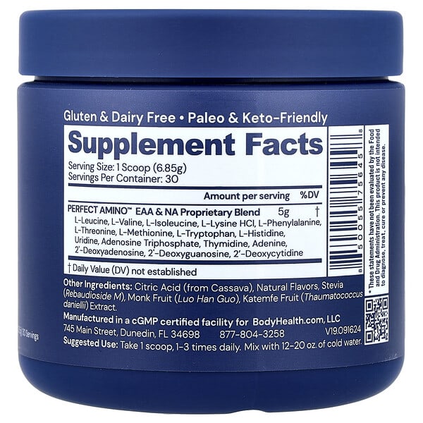 Alternative view of BodyHealth, Perfect Amino™, Lemon Lime, 7.25 oz (205.5 g)