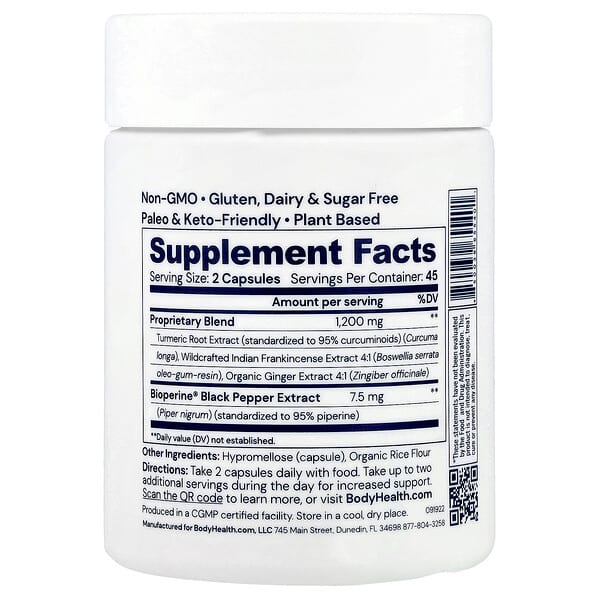 Alternative view of BodyHealth, Relief™, Turmeric, Ginger & Boswellia, 90 Capsules