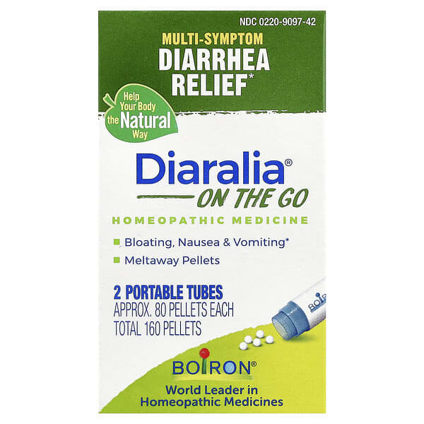 Boiron, Diaralia® On The Go, 2 Portable Tubes, Approx. 80 Pellets Each